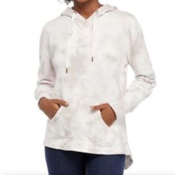 American Rag Tops - American Rag Women’s Hushed Violet Tie Dye Hooded Sweatshirt Size Small